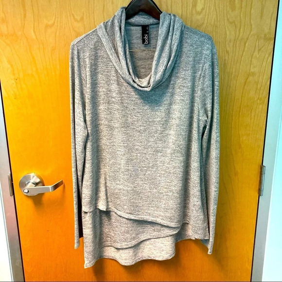 BOBI LOS ANGELES  Sz L Cowl Neck Asymmetric Soft Top - Picture 1 of 7